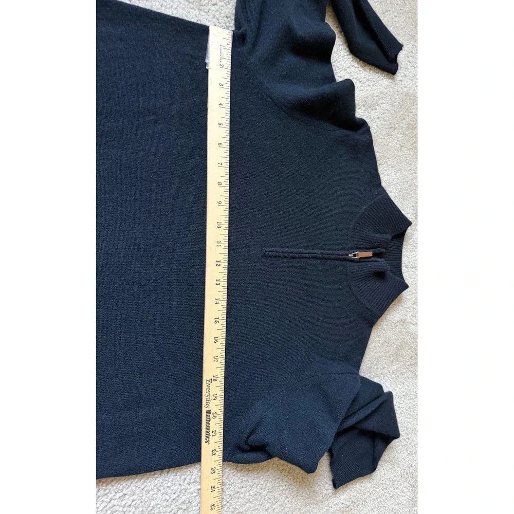 Nordstrom Men's Pullover Sweater Cashmere Quarter Zip Black Large